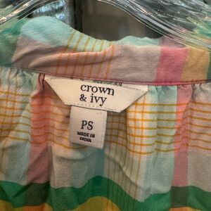 Crown & Ivy Pastel Plaid Top